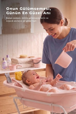 Ayaklı Banyo Küvet Seti 7 Parça Pembe