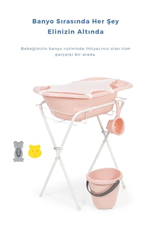 Ayaklı Banyo Küvet Seti 7 Parça Pembe