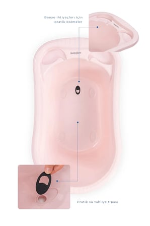 Ayaklı Banyo Küvet Seti 7 Parça Pembe
