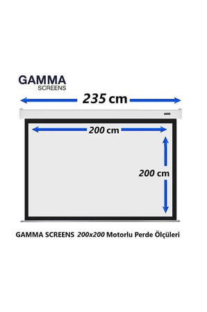 Yüksek Çözünürlüklü 200x200 cm Elektrikli Projeksiyon Perdesi