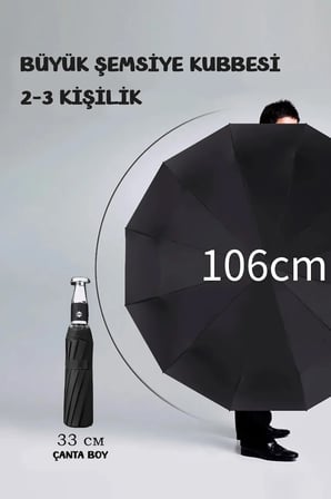10 Tel Aç Kapa Rüzgarda Kırılmaz Fiber Şemsiye
