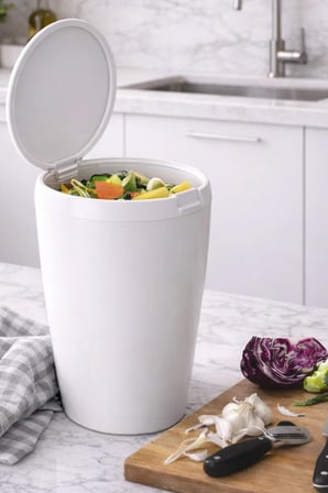 Bino 6 LT Banyo Mutfak Tezgah Üstü Çöp kovası - Beyaz