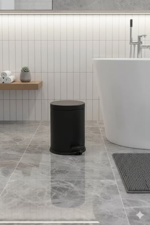 3 Litre Siyah Çöp Kovası Tuvalet Banyo Balkon Mutfak Pedallı Kovalı Çöp Kov