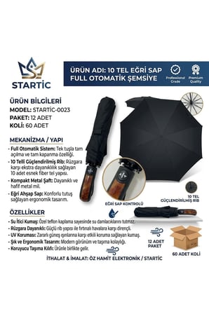 10 TEL EĞRİ SAP FULL OTOMATİK ŞEMSİYE