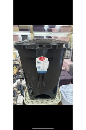 50 Lt Slim Pedallı Plastik Çöp Kovası Siyah Kapaklı 65X35X43 CM