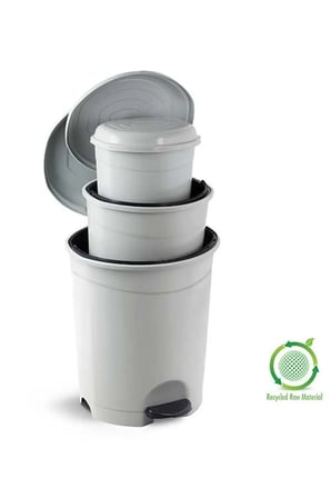 Planet 3 Boy Pedallı Çöp Kovası Seti 6 lt + 12 Lt + 22 Lt İç Kovalı Pedallı