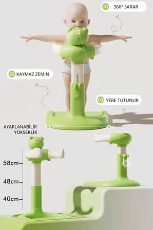 HoldMe Bebek Banyo Duş Standı Yeşil Kurbağa