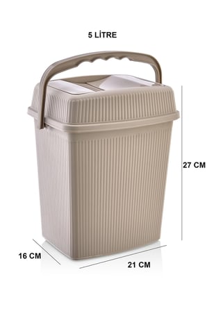 Tutma Saplı Banyo Mutfak Çöp Kovası 5 Litre