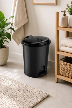 12 Litre Pedallı Çöp Kovası Plastik Kapaklı Banyo Mutfak Ofis Çöp Kutusu