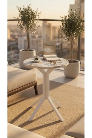 Yıldız Yuvarlak Efes 50 cm Balkon Masası Yan Sehpa Mutfak Yemek Masası