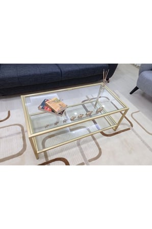 Gold Cam Orta Sehpa 110*60 Cm