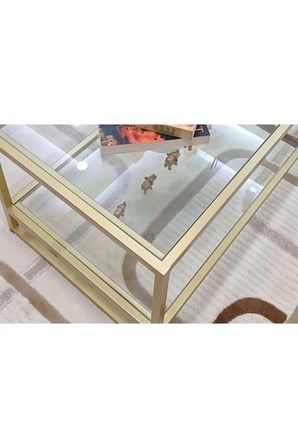 Gold Cam Orta Sehpa 110*60 Cm