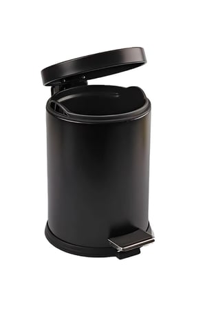 Pedallı Siyah Çöp Kovası 5 Litre Paslanmaz Çelik Ev, Ofis, Banyo, Mutfak, B