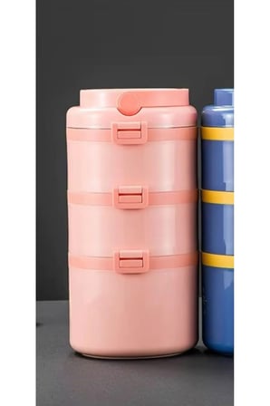 2.7 Litre 3 Katlı Yuvarlak 304Çelik Sızdırmaz Yemek Taşıma Kabı