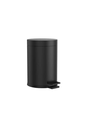 Çelik Metal 3 Litre Pedallı Çöp Kovası Siyah Kargo Bedava Çöp Kutusu Atık K