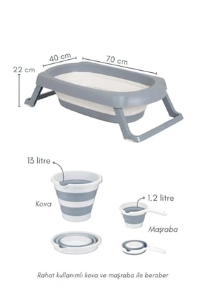 Katlanır Bebek Küvet Seti 3 Parça, Banyo seti
