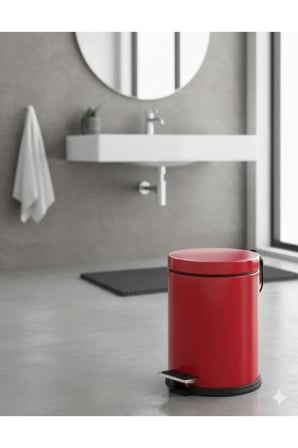 Premium Serisi 3 Litre Hacimli Paslanmaz Banyo-Mutfak Pedallı Çöp Kovası Kı