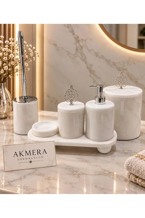 Mermer Osmanlı Kulp 6 Parça Banyo Seti