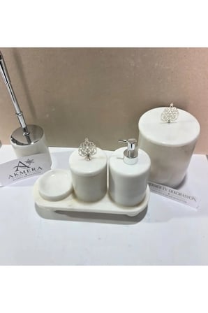 Mermer Osmanlı Kulp 6 Parça Banyo Seti