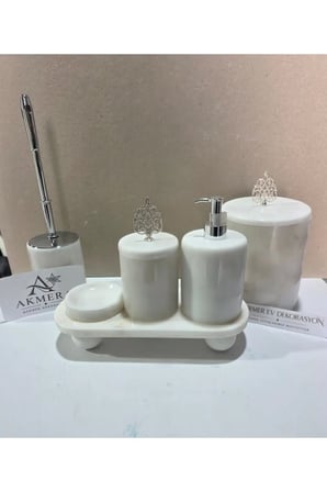 Mermer Osmanlı Kulp 6 Parça Banyo Seti