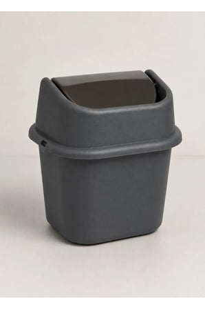 Çöp Yut Tezgah Üstü Çöp Kovası 3 L - Antrasit Mutfak Banyo Sallanır Kapak M
