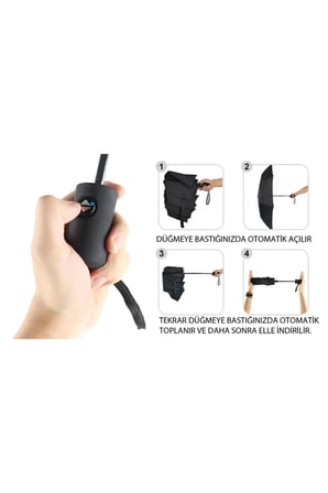Tam Otomatik Siyah Şemsiye