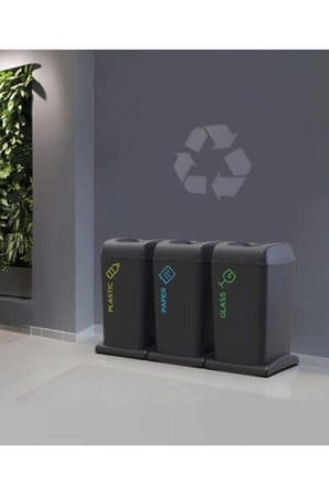 Soft Tekerlekli Plastik-kağıt-cam Geri Dönüşüm Kutusu 40 Litre