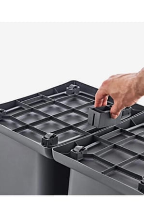 Soft Tekerlekli Plastik-kağıt-cam Geri Dönüşüm Kutusu 40 Litre