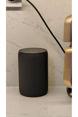 Modern Geometrik Dokulu Masaüstü Çöp Kovası - 18 cm Siyah
