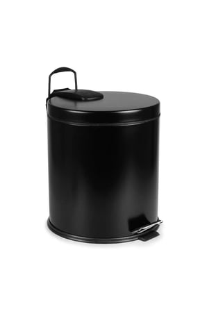16 litre Paslanmaz Siyah Çöp Kovası Pedallı Çöp Kutusu Ayaklı 16 lt Ofis lü
