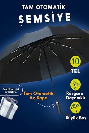Tam Otomatik Rüzgarda Kırılmayan Profesyonel Şemsiye