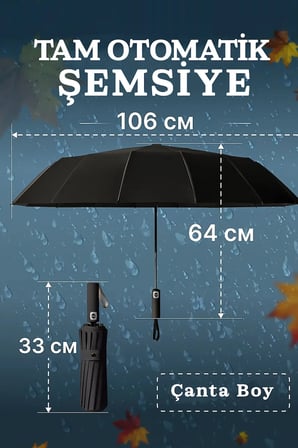 Tam Otomatik Rüzgarda Kırılmayan Profesyonel Şemsiye
