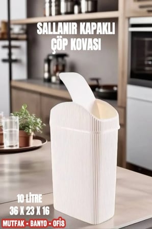 10 Lt Çöp Kovası, Mutfak, Banyo, Tuvalet, Ofis Çöp Kutusu