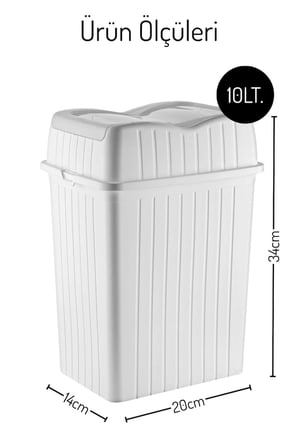10Lt. Çift Kapaklı Çöp Kovası, Mutfak ve Banyo İçin Çöp Kutusu