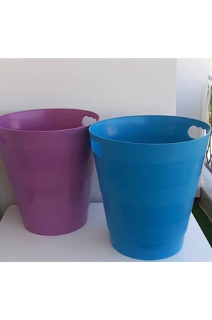 Plastik Çöp Kovası Ev/ofis Mavi Ve Pembe Renk 12,5 Lt 2 Adet