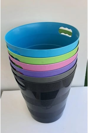 Plastik Çöp Kovası Ev/ofis Mavi Ve Pembe Renk 12,5 Lt 2 Adet