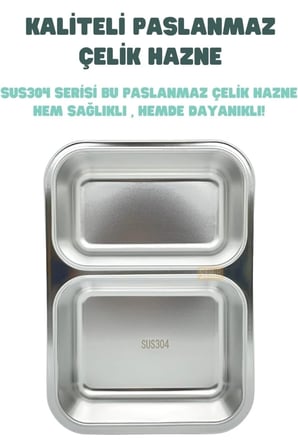 Tek Katlı 2 Bölmeli 700ml Çelik Sefer Tası Yemek Kutusu (Pembe)