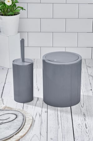 Yuvarlak Çöp Kovası & Yuvarlak Tuvalet Fırçası Seti Ikili Banyo Seti Açık G