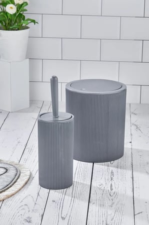 Yuvarlak Çöp Kovası & Yuvarlak Tuvalet Fırçası Seti Ikili Banyo Seti Açık G