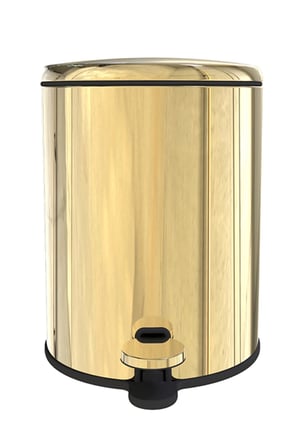 Cigo Metal Pedallı Çöp Kovası 6 LT - Sarı Gold İç Kısım Siyah