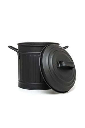 Galvaniz 4lt 22cm Tezgah Üstü Çöp Kovası Siyah Glv0291