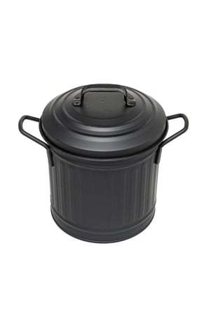 Galvaniz 4lt 22cm Tezgah Üstü Çöp Kovası Siyah Glv0291