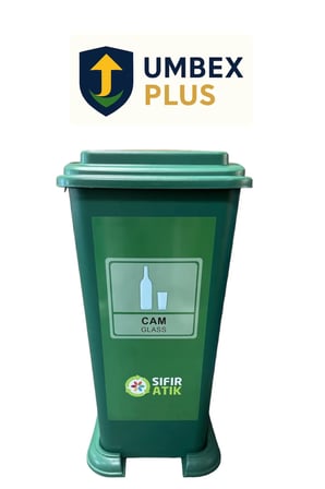 UMBEX 70 Litre Plastik Lüx Geri Dönüşüm Kutusu Geri Dönüşüm Kovası / Sıfır