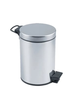 Pedallı 3LT Krom Metal Çöp Kovası