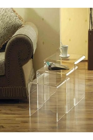 Pleksi Akrilik Zigon Sehpa Tekli 39cm 36cm 30cm 10mm