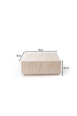 90x90cm Traverten Kare Orta Sehpa Lizbon Model