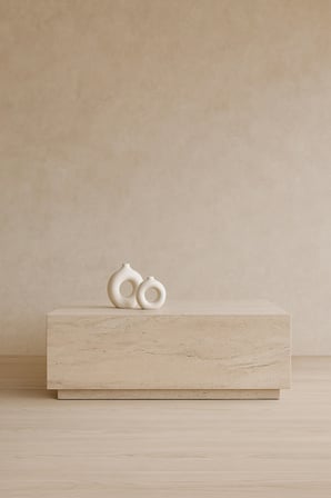 90x90cm Traverten Kare Orta Sehpa Lizbon Model