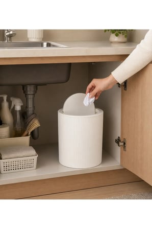 NovaFlip Açılır Kapaklı Yuvarlak Çöp Kovası 6,25 L – Kompakt & Modern Tasar