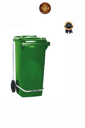 1. kalite PEDALLI 120 LT yeşil çöp konteyneri atık çöp kovası büyük boy