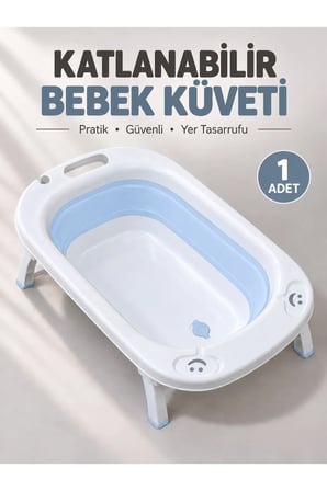 Katlanabilir Bebek Küveti Soft Silikon Destekli Banyo Akordion Duş Oyun Ala